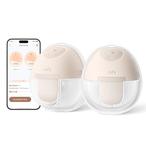 eufy Wearable Breast Pump E10(T8D03), Hands-Free Electric Breast Pump, Hospital Grade Suction for More Milk, Personalized Smart Rhythm, Portable, Leak-Proof & Ultra-Quiet