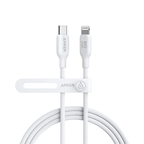 Anker USB C to Lightning Cable [6FT], MFi Certified, Bio-Based Charging Cord, for iPhone 14 Series,and More(USB 2.0, White) 6FT White 1