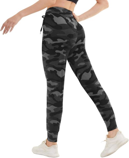 GAYHAY Joggers for Women with Pockets - High Waist Drawstring Stretchy Sweatpants Athletic Gym Workout Running Travel 10#camouflage Black Small