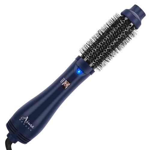 Hair Dryer Brush, Aima Beauty 4-in-1 Upgrade Hot Air Straightener Curler Function for Women, Hair Styling Tools, Prussian Blue-Round 1.75-inch Diameter-prussian Blue-round Brush