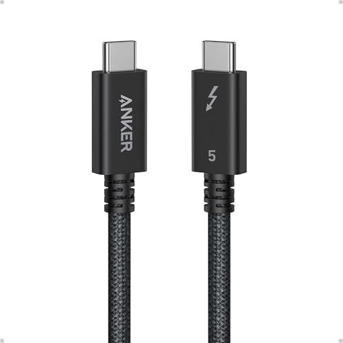 Anker Prime Thunderbolt 5 Cable, 1.7 FT USB C to USB C Cable, 240W Charging, 80Gbps Data Transfer, Up to 120Gbps Bandwidth, 8K/4K Displays, for iPhone 16, MacBook, and More (Thunderbolt 5-Ce