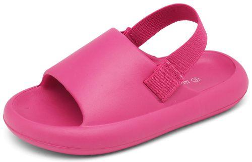 INMINPIN Toddler Boys Girls Slides Sandals Comfort Beach Pool Shower Slippers with Elastic Back Strap 12 Toddler Hot Pink