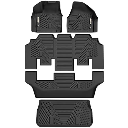 YITAMOTOR Floor Mats Compatible with 2017-2025 Chrysler Pacifica 7or 8 Passenger Model (Not Hybrid Models)/2020-2025 Chrysler Voyager Models, Included 3 Row and Cargo Mat 17-25 Chrysler Paci