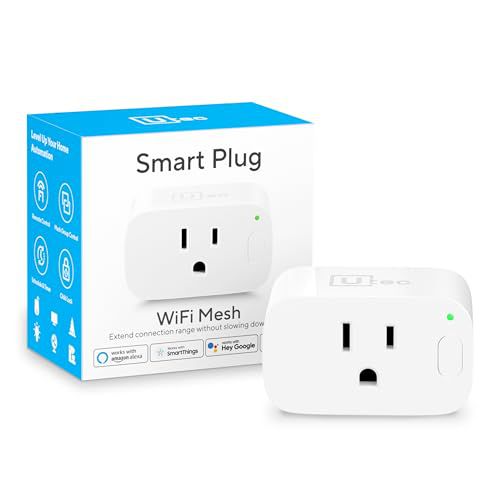 Smart Plug, Smart Home Wi-Fi Mesh Outlet, 15A Ultra Efficient Smart Plug Compatible with Alexa, Google Home & IFTTT, No Hub Required, 2.4GHz Wi-Fi Only, Remote Control, ETL Certified, 1Pack