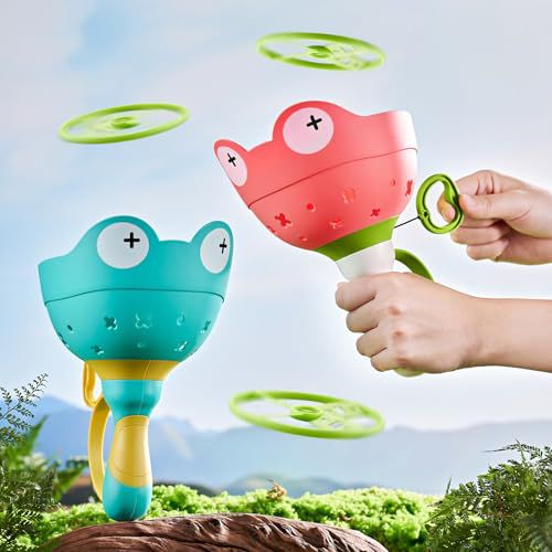 Outdoor Flying Disc Launcher Toy, Outdoor Toys for Kids Ages 4-8, Fun Toys for Ages 5-7 Girls Boys, Creative Birthday Easter for Children