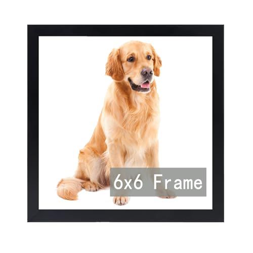 RUN HELIX 6x6 Picture Frame for 6by6 Square Poster Photo Canvas Certificate Black High Transparent Photo Frame Wall Desktop Horizontal Vertical 6x6,Black black 6x6inch(set of 1)