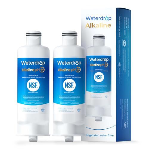 Waterdrop Alkaline DA97-17376B Water Filter, Enhances pH, Replacement for Samsung® HAF-QIN/EXP, DA97-08006C, RF28R7201SR, RF28R7351SG, WD-F45-AL, 2 Filters 2 Alkaline