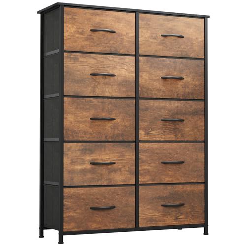 YITAHOME 10 Drawer Dresser - Fabric Storage Tower, Organizer Unit for Bedroom, Living Room, Hallway, Closets A-graphite 10-Drawer