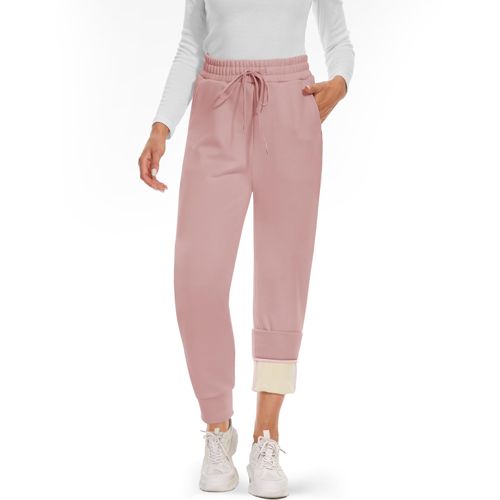 CAMPSNAIL Fleece Lined Sweatpants Women - Joggers for Women with Pockets High Waisted Thermal Winter Warm Pants for Snow