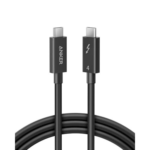 Anker Thunderbolt 4 Certified USB C to USB C Cable, 8K/4K Display/40Gbps Compatible with USB4, Thunderbolt 4/3, for MacBook, iPhone 16(100W, 6.6FT) 6.6FT 100W