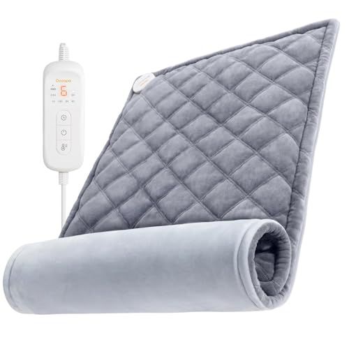 OCOOPA Graphene Heating Pad for Back Pain Relief, FSA HSA Eligible, XXL 17" x 33" Extra Large Electric Heating Pad for Cramps, Shoulders, Neck, Lower Back, Supports 6-Hour Auto-Timer, Gray 2