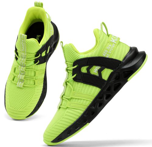 koppu Kids Shoes Running Shoes Girls Boys Primary School Students Sports Shoes Spring and Autumn Casual Shoes 1.5 Big Kid Fluorescent Green-4