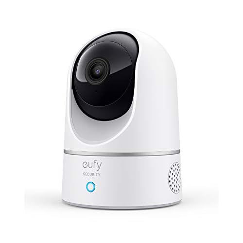 eufy Security Indoor Cam E220, Camera for home Security, Pan & Tilt, Dog/Pet Camera, 2K Wi-Fi Plug-in, Motion Tracking, Motion Only Alerts, Night Vision, HomeBase 3 Compatible, Voice Assista