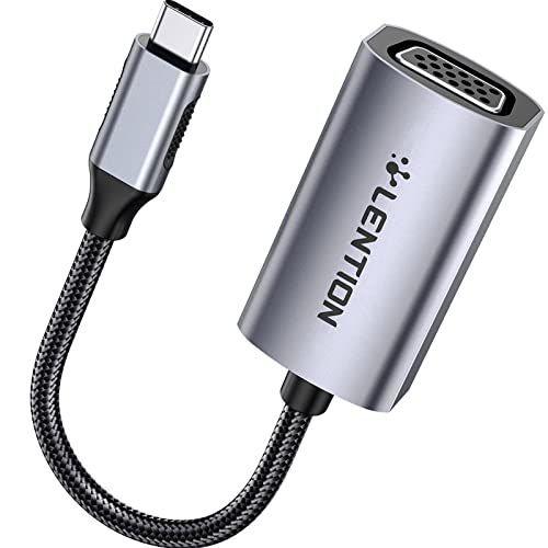 LENTION USB C to VGA Adapter,Type C to VGA Monitor Converter Compatible 2023-2016 MacBook Pro 13/15/16,New iPad/Surface/Mac Air,Surface,iPad,Chromebook,Dell XPS,Phone,More(CU606,Gray) Space 