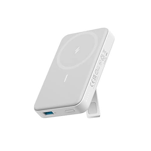 Anker 633 Magnetic Battery, 10,000mAh Wireless Portable Charger, 20W USB-C Power Bank with Stand, Magsafe-Compatible for iPhone 16/15/14 Series White