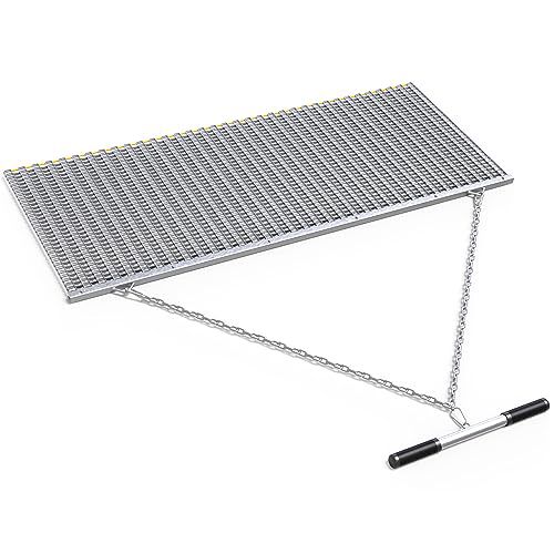 YITAMOTOR 6 x 3 Feet ATV UTV Heavy Duty Durable Drag Mat Zinc and Steel Mesh Field Surface Leveling Drag Mat for Manual or Vehicle Pulling