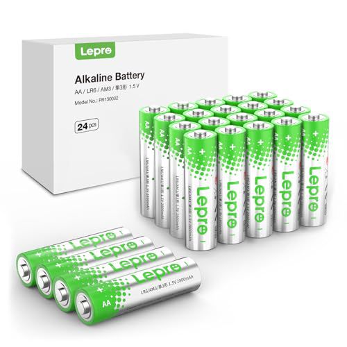 Lepro AA Batteries 24 Pack, Double A Batteries with 2800mAh Max Long-Lasting, 1.5V High Performance Alkaline Power