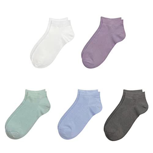 SERISIMPLE Viscose Bamboo School Socks Ankle Super Soft Kids Socks Stretch Cuffs Athletic Socks Odor Anti-odor 5 Pairs Large Assorted