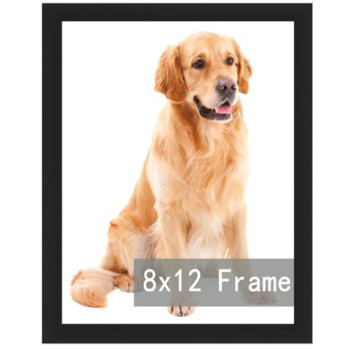 RUN HELIX 8x12 Picture Frame Black for Wall Hanging or Tabletop- Wall Mounting Horizontally or Vertically8x12 Wall Gallery Poster Photo Frame for 12 by 8Photos, Black black 8x12inch(set of 1