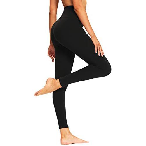 CAMPSNAIL Leggings for Women High Waisted - Printed Buttery Soft Tummy Control Pants for Workout Yoga Cycling Running Sports Black