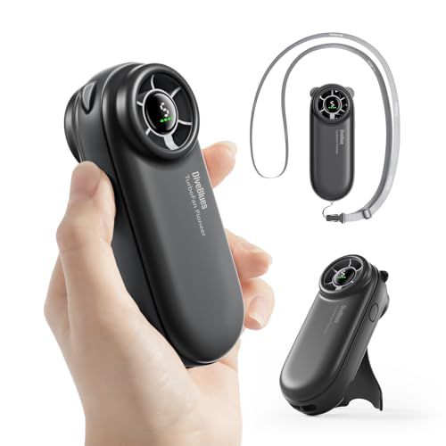 Handheld Portable Turbo Fan, 4000mAh USB Rechargeable Pocket Fan, Up to 16 Hours, Hand Fan with 5 Speeds Powerful Cooling for Travel/Summer/Outdoor/Lash/Purse(Black)
