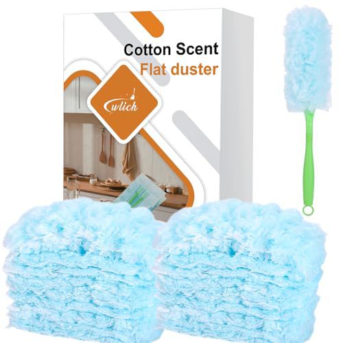 30PCS Disposable Dusters Refills,Bulk Heavy Duty Dusters Refills 360 Degree Dusters Blue Electrostatic Replacement Head,Disposable Duster Heads for Blinds Ceiling Fans Furniture Multi-Surfac