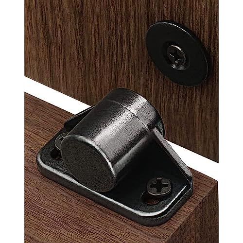 Magnetic Door Catch, Neodymium Magnetic Closures for Cabinets - Gun Metal (2 Pack) 2 Gun Metal
