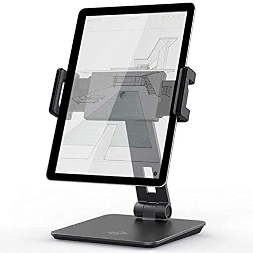 KABCON Tablet Stand,Tightness Adjustable Aluminum Alloy Tablet Stand for Desk, 360° Swivel Foldable Tablets Stands Dock for 4''-14''Tablets/Phone, iPad Series,Samsung Galaxy Tabs,Kindle Fire