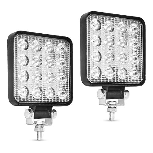 YITAMOTOR 4Pcs 4Inch LED Light Bar LED Pod Lights, Square Flood Work Offroad Led Fog Boat Truck Driving for Tractor 12V 24V ATV 4X4