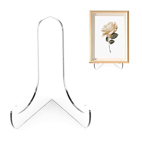 Boloyo 60-Degree Angle Acrylic Plate Display Stand , 3 Inch 2PC Clear Acrylic Display Holder Easel Base for Home Office Kitchen School Art Display