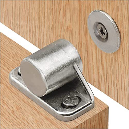 Magnetic Cabinet Door Catch, Neodymium Magnetic Catches for Cabinet Doors - Silver (2 Pack) 2 Silver