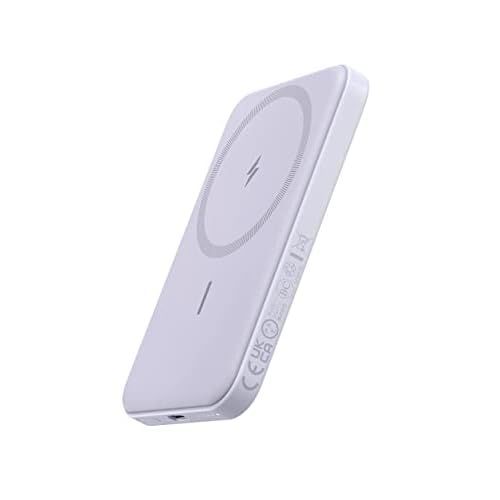 Anker 621 Magnetic Portable Charger (MagGo), 5,000mAh Wireless Power Bank with USB-C Cable, Magsafe-Compatible Battery Pack for iPhone 16 /15/14/13/12 Series purple