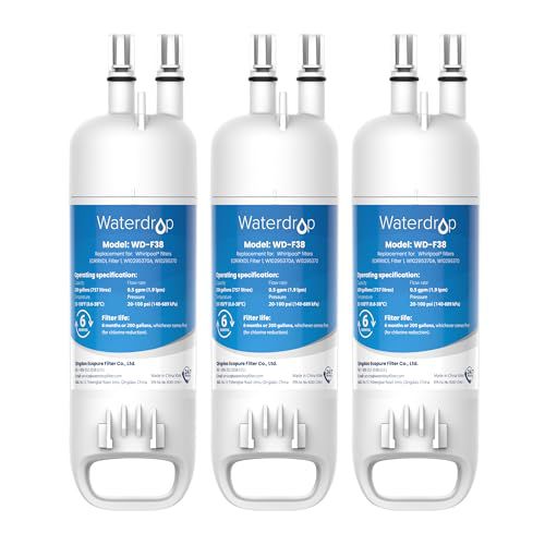 Waterdrop EDR1RXD1 Replacement for Everydrop® Filter 1, W10295370A, EDR1RXD1B, P8RFWB2L, P4RFWB, Kenmore® 46-9081, 46-9930, WD-F38 Refrigerator Water Filter, 3 Pack