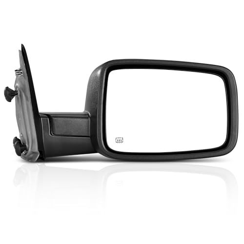 AUTOSAVER88 Left Driver Side Mirror Towing Mirror Compatible with 2009-2016 Dodge Ram 1500, 2010-2016 Ram 2500 3500 4500 5500, Mirror with Power Adjustable Heated Manual Folding Black For 20