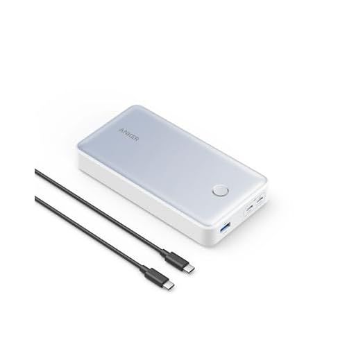 Anker Power Bank, 24,000mAh Portable Charger 65W Battery Pack (PowerCore 24K for Laptop), for MacBook, iPad Pro, iPhone 14/15/16 Series, Apple Watch Series 5 White