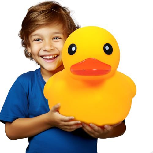 Giant Rubber Yellow Duck,Kalafona 13 Inch Large Giant Jumbo Duck Bath Toy No 'Bebe' Noise No Hole Bathtub Toys for Baby Shower Birthday Beach Summer Pool Party Favors