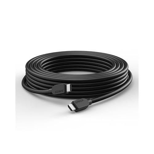 Anker HDMI Cable 4K/60Hz, 25 ft High Definition HDMI Cord, 18 Gbps Certified Premium High Speed, Compatible with PlayStation 5, Xbox, Samsung, Sony 4K TVs, and More 25ft 4K/60Hz Black