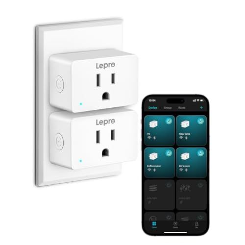 Lepro P1 Smart Plug Mini 15A, Smart Home Wi-Fi Outlet Plug, Compatible with Alexa & Google Assistant, APP Control, Safety Lock, Timer & Group Controller, 2.4G WiFi Only, UL & FCC Certified, 