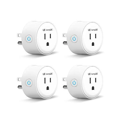 LE Smart Plug, WiFi Socket, Alexa & Google Assistant Compatible, Remote Control, 2.4GHz WiFi, Pack of 4 (White)