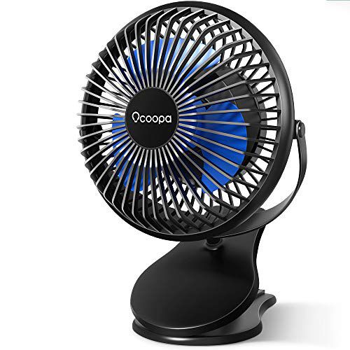 10000mAh Battery Operated Fan Clip on, Compact Rechargeable Personal Fan, 3 Speeds, USB Desk Fan, 40Hrs Longlasting for Golf Cart Treadmill Camping Home Office