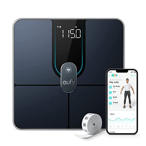 eufy Digital Bathroom Scale P2 Pro, Smart Scale for Body Weight with Wi-Fi Bluetooth, 16 Measurements Body Composition Scale with bmi, Body Fat, Muscle Mass, FSA or HSA Eligible, 3D Virtual 