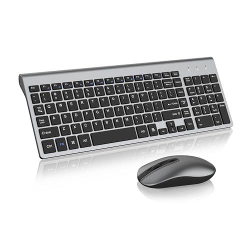 cimetech EasyTyping KF10 Wireless Keyboard and Mouse Combo, [Silent Scissor Switch Keys][Labor-Saving Keys]Ultra Slim Wireless Computer Keyboard and Mouse, Easy Setup for PC/Laptop/Mac/Windo