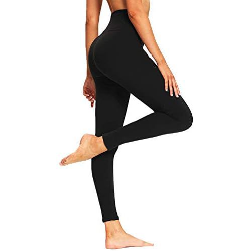 High Waisted Leggings for Women - Butt Lift Soft Tummy Control Printed Pants Pattern Tights for Workout Cycling (Black, Large-X-Large)