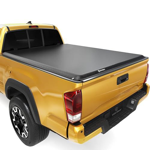 YITAMOTOR Soft Roll Up Truck Bed Tonneau Cover Compatible with 2005-2015 Toyota Tacoma, Fleetside 6 ft Bed with Deck Rail System 6' Soft Roll Up 2005-2015