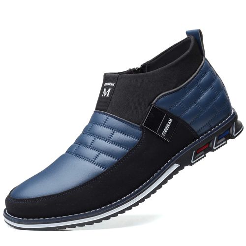 COSIDRAM Men Casual Shoes High-top Loafers Comfort Walking Sneakers Boots for Male 10.5 A/Blue