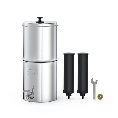 Waterdrop 1.5 Gallon Countertop Water Filtration System, NSF/ANSI 42&372 Certified Black Carbon Elements, Reduce Lead and Up to 99% Chlorine, for Home, Travel, Camping, Off-Grid 1.5G Basic S