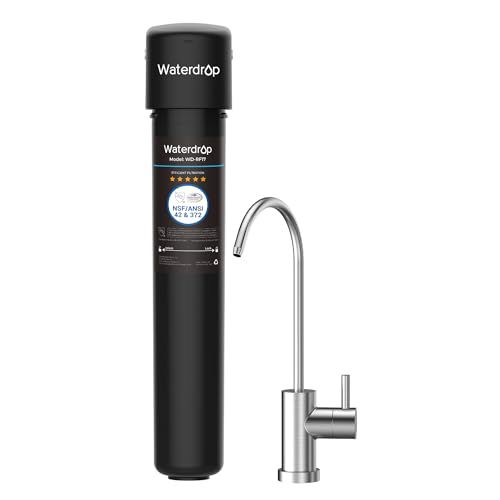 Waterdrop 17UB 3 Years Under Sink Water Filter, Under Sink Water Filtration System, NSF/ANSI 42 Certified, Reduces PFAS, PFOA/PFOS, Lead, Under Sink Water Filter with Faucet, 24K Gallons Bla