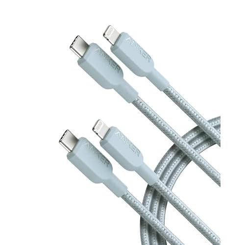 Anker 310 USB C to Lightning Cable(6FT,2Pack, Blue), MFi Certified for iPhone 14 Series, and More(Charger Not Included) 6ft Blue 2
