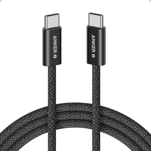 Anker Zolo USB C to USB C Cable, Braided and Dirt-Free Type-C Fast Charging Cable, Slim Connector, for iPhone 16 Series, MacBook (240W) (Black, 6FT) 6ft Black