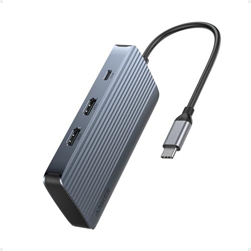 Anker 7-in-1 USB-C Hub, Dual Monitor USB C Docking Station, Dual HDMI Display, 85W Max Output, 10Gbps Data Transfers for Dell XPS, ThinkPad T14 Gen2 and More 7-in-1 【2 HDMI】